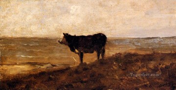 La vaca solitaria Barbizon Charles Francois Daubigny Pinturas al óleo